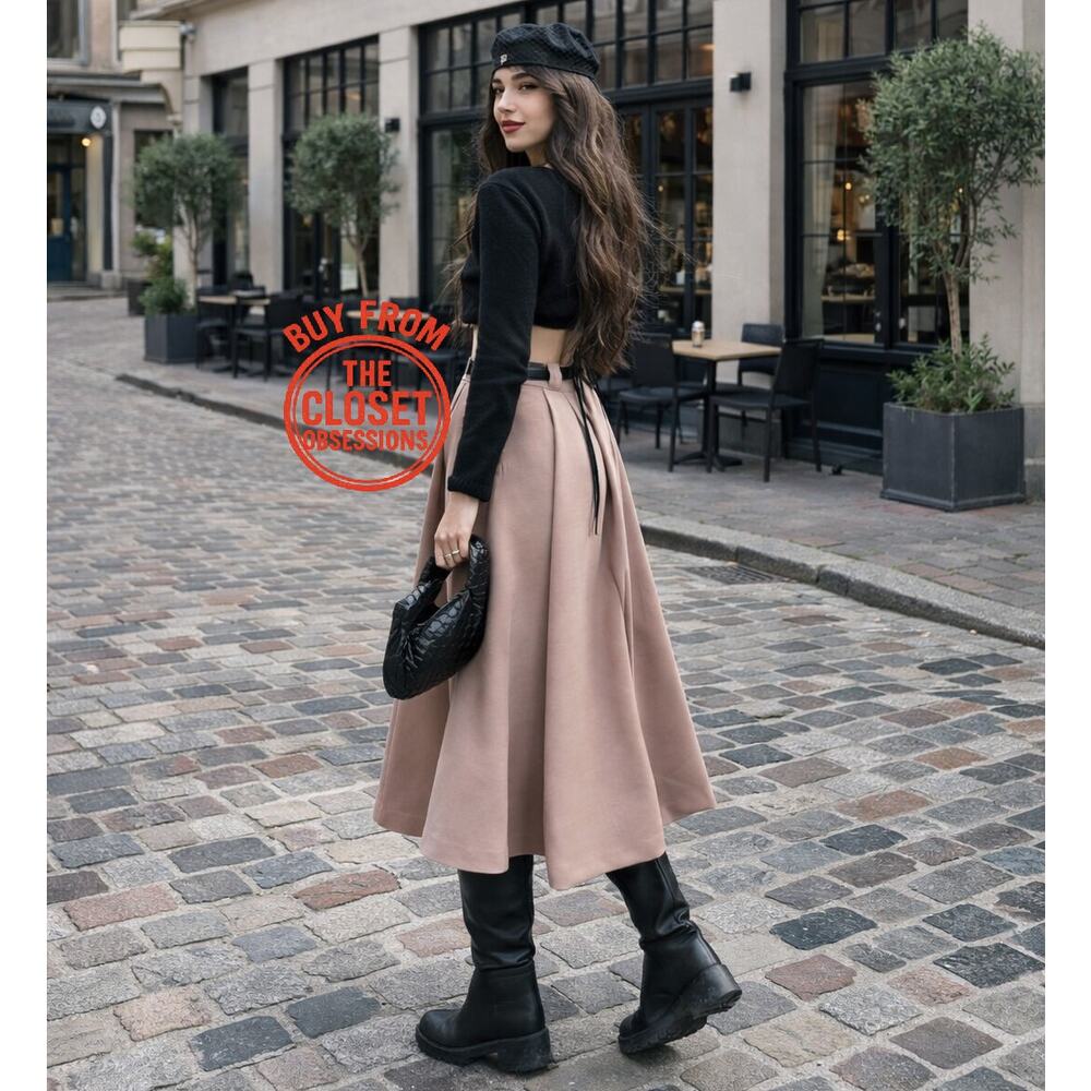 ZARA Limited Edition Wool Blend Midi Skirt NWT Quiet Luxury High Waist - Picture 10 of 16
